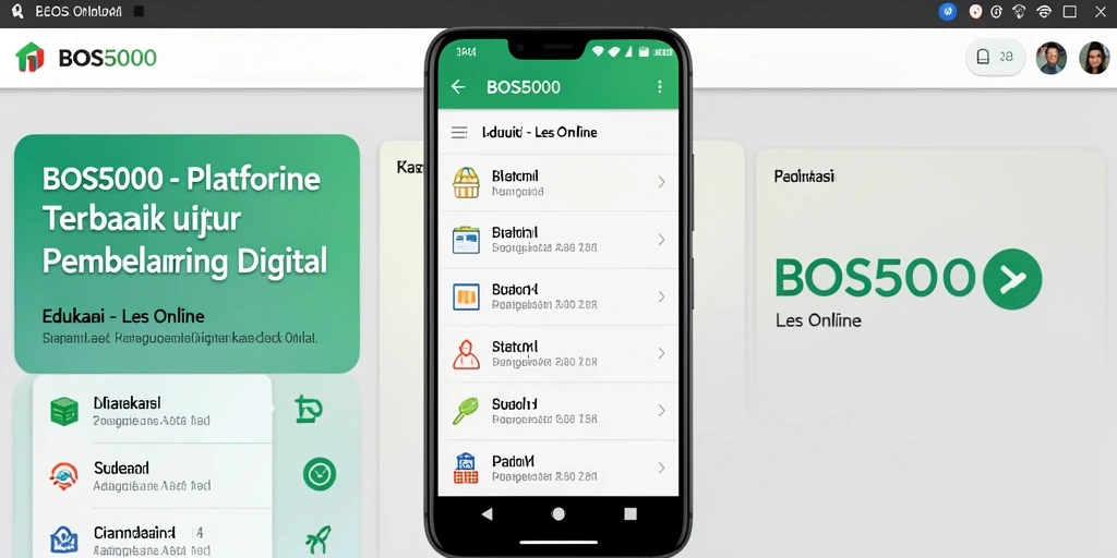 Tampilan antarmuka BOS5000 yang intuitif untuk belajar online.