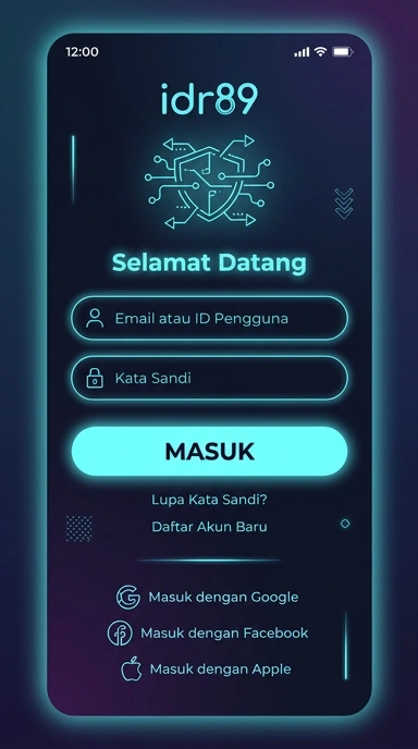 Tampilan halaman login idr89
